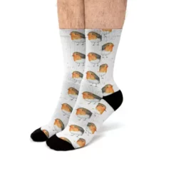 Fluffy Robin Bird Fit Crew Socks CARTIO0702