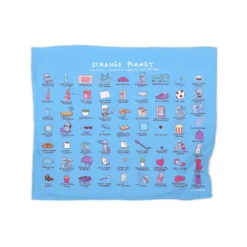 Strange Planet: Commonly Observed Objects & Beings - Blue Premium Fleece Blanket CARTIO0920