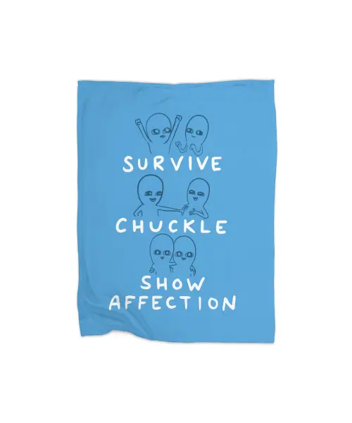 Strange Planet Special Product: Survive Chuckle Show Affection Characters Premium Fleece Blanket CARTIO0922
