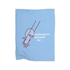 Strange Planet Special Product: Responsibility Saddens Me Premium Fleece Blanket CARTIO0926