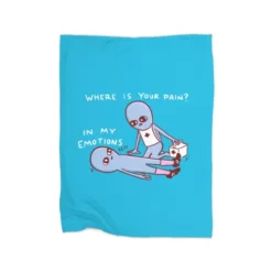 Strange Planet Special Product: Where Is Your Pain? In My Emotions Premium Fleece Blanket CARTIO0931