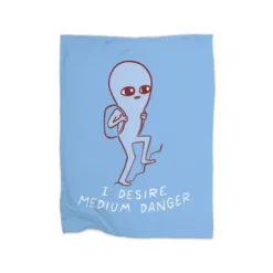 Strange Planet Special Product: I Desire Medium Danger Premium Fleece Blanket CARTIO0958