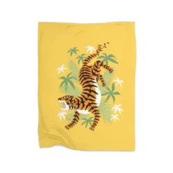 Crouching Tiger Hidden Birds Premium Fleece Blanket CARTIO0959