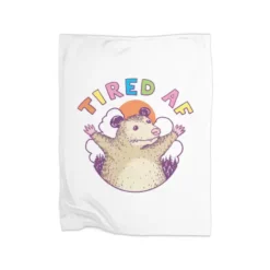 Tired Af Opossum Premium Fleece Blanket CARTIO0969