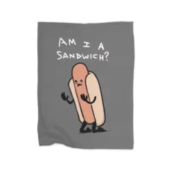 Am I A Sandwich? - White Text Variant Premium Fleece Blanket CARTIO0997