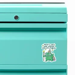 Poof! You Are Now Untired And Very Happy Wizard Frog Custom Shape Magnet CARTIO1162